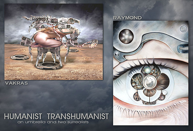 Humanist Transhumanist an Umbrella and Two Surrealists